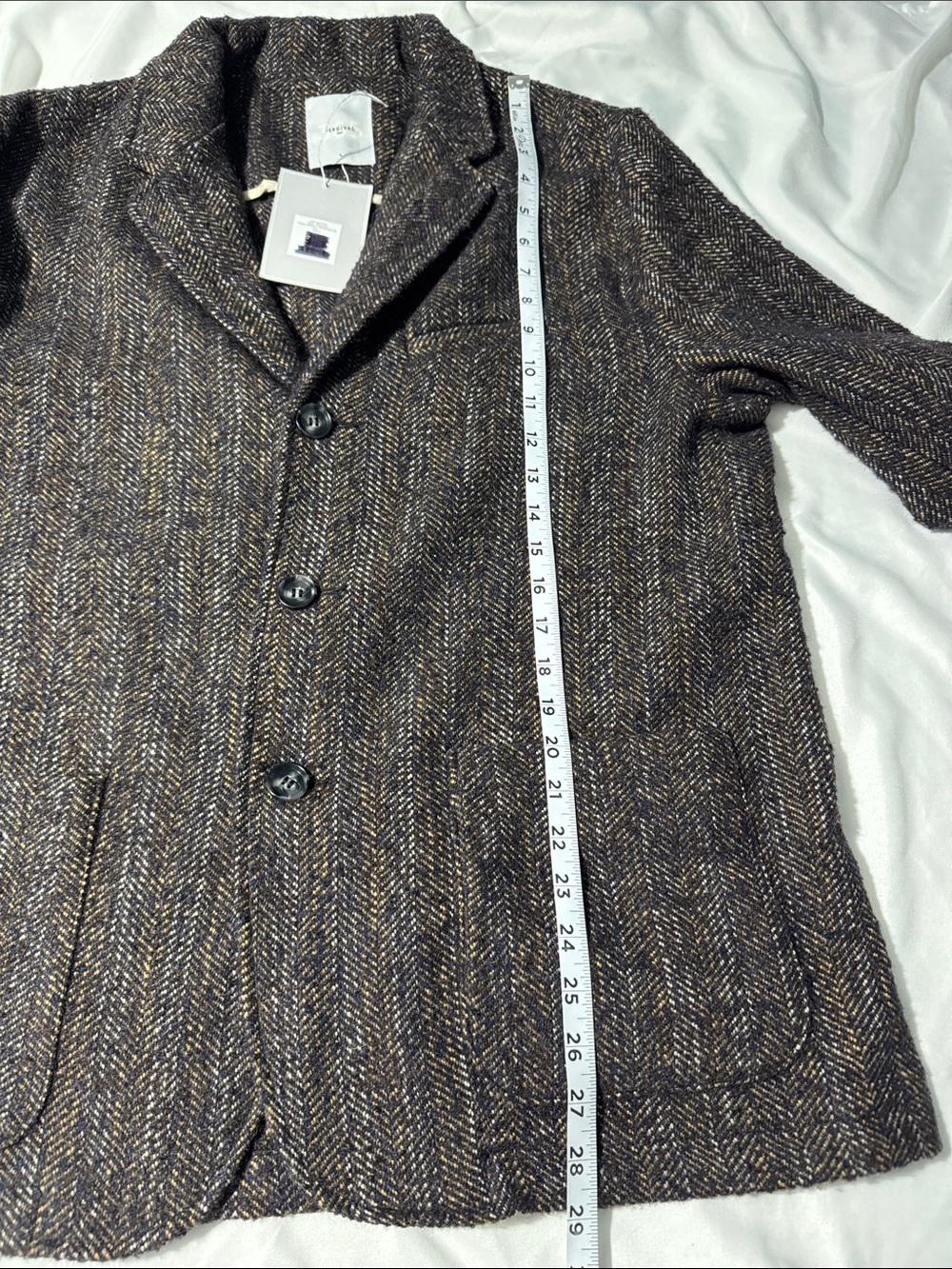 NWT Percival 365 Brooks Blazer Men’s Large Brown Herringbone Old Money Preppy - Picture 6 of 8